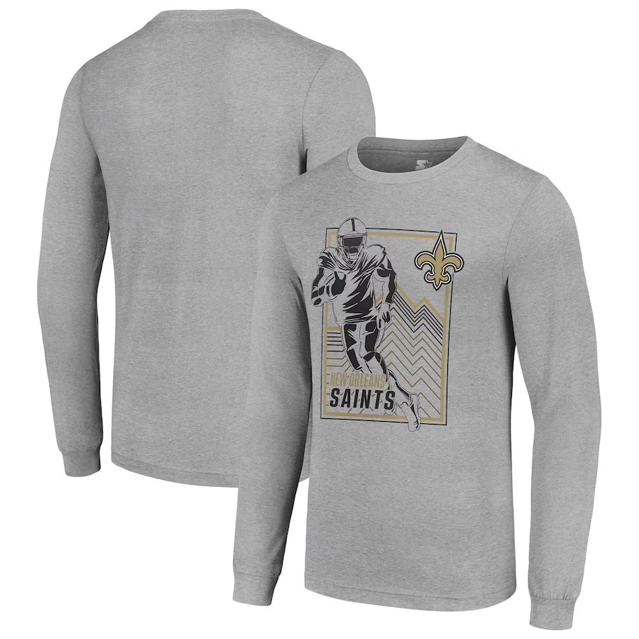 Men New Orleans Saints grey 2024 NFL Long sleeve T Shirts